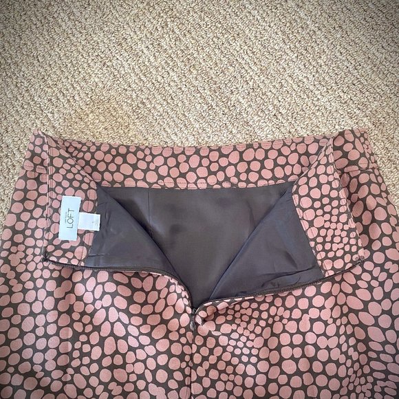 LOFT Silk Blend Spotted Pencil Skirt Size 6 - Picture 5 of 8